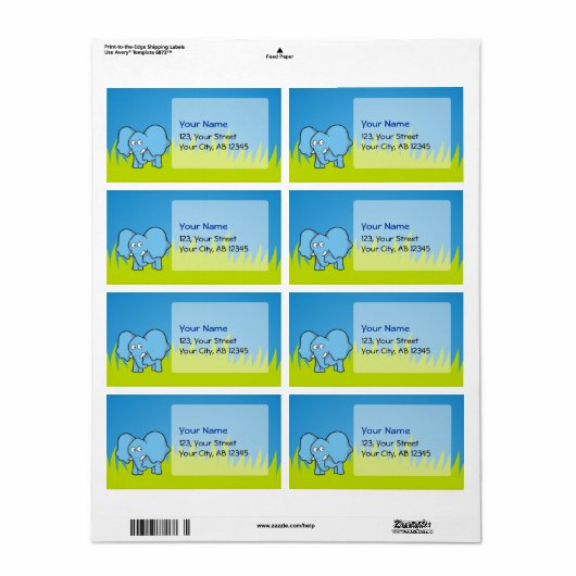 Blauer ElefantenCartoon (Vorne)