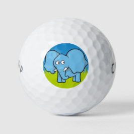 Blauer ElefantenCartoon Golfball