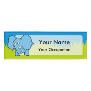 Blauer ElefantenCartoon Namenschild