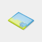 Blauer ElefantenCartoon Post-it Klebezettel (angewinkelt)