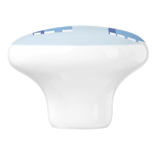 Blauer Elefantenjunge Kinderzimmer Keramikknauf (Seitenansicht)