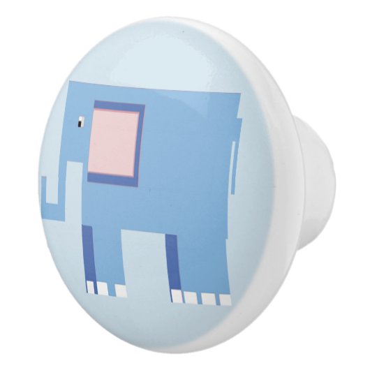 Blauer Elefantenjunge Kinderzimmer Keramikknauf (Rechts)