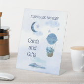 Blauer Elefantenjunge niedliche Geburtstag Sockelschild (In SItu)