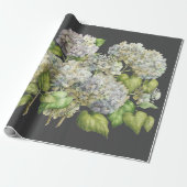 Blauer Elegant Blauer Hydrangea Schwarzer Deko Geschenkpapier (Ungerollt)