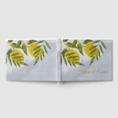 Blauer Elegant Botanischer Zitronenwald Gästebuch (Voll)