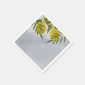 Blauer Elegant Botanischer Zitronenwald Serviette (Ecke)