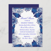 Blauer Elegant | Brautdusche Einladung (Vorne/Hinten)