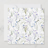 Blauer Elegante Wildblume Blumenstrauß Brautparty Einladung (Rückseite)