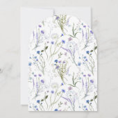 Blauer Elegante Wildblume Blumenstrauß Brautparty Einladung (Rückseite)