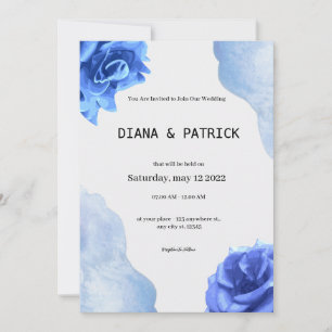 Blauer Eleganter Einladung zur Hochzeit