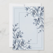 Blauer Eleganter Einladung zur Hochzeit (Rückseite)