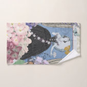 Blauer Eleganter Extravaganter Blumenstrauß Badhandtuch Set (Handtuch)