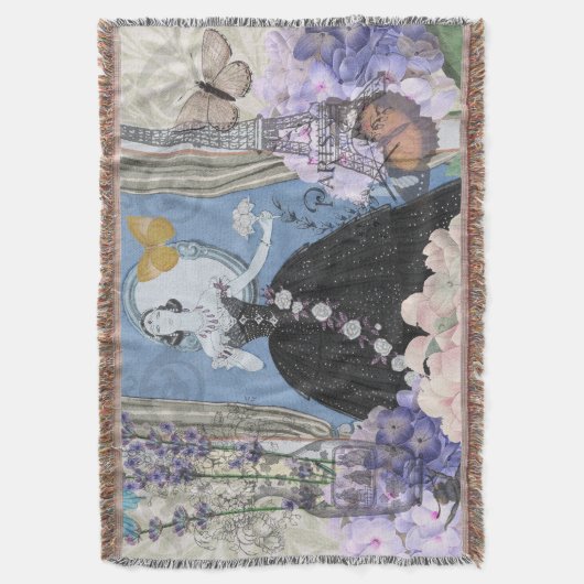 Blauer Eleganter Extravaganter Blumenstrauß Decke (Vorderseite Vertikal)