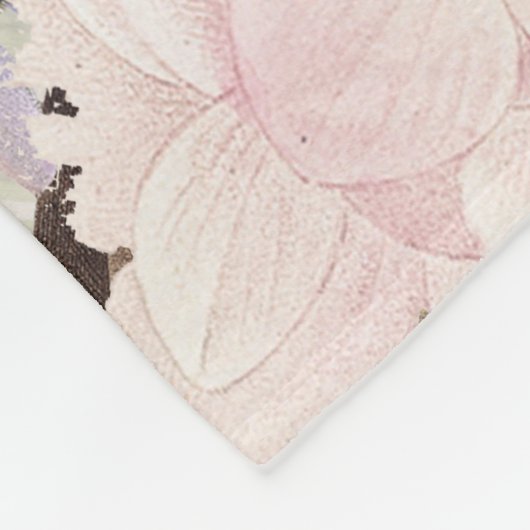 Blauer Eleganter Extravaganter Blumenstrauß Fleecedecke (Ecke)