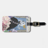 Blauer Eleganter Extravaganter Blumenstrauß Gepäckanhänger (Vorderseite horizontal)