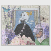 Blauer Eleganter Extravaganter Blumenstrauß Geschenkpapier (Flach)