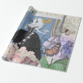 Blauer Eleganter Extravaganter Blumenstrauß Geschenkpapier (Ungerollt)