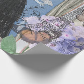 Blauer Eleganter Extravaganter Blumenstrauß Geschenkpapier (Ecke)