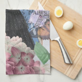 Blauer Eleganter Extravaganter Blumenstrauß Geschirrtuch (Viertel Falte)