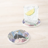 Blauer Eleganter Extravaganter Blumenstrauß Getränkeuntersetzer (Seite)