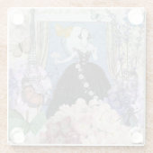 Blauer Eleganter Extravaganter Blumenstrauß Glasuntersetzer (Rückseite)