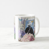 Blauer Eleganter Extravaganter Blumenstrauß Kaffeetasse (VorderseiteRechts)