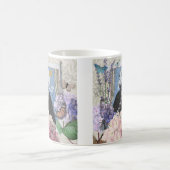 Blauer Eleganter Extravaganter Blumenstrauß Kaffeetasse (Mittel)