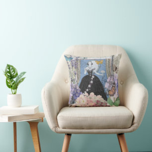 Blauer Eleganter Extravaganter Blumenstrauß Kissen