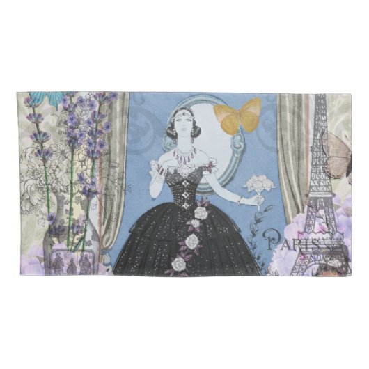 Blauer Eleganter Extravaganter Blumenstrauß Kissenbezug (Rückseite-Rechts)