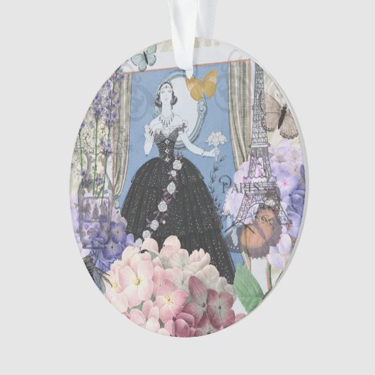 Blauer Eleganter Extravaganter Blumenstrauß Ornament (Vorderseite)