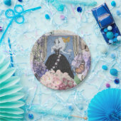 Blauer Eleganter Extravaganter Blumenstrauß Pappteller (Party)