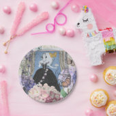 Blauer Eleganter Extravaganter Blumenstrauß Pappteller (Party)