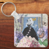 Blauer Eleganter Extravaganter Blumenstrauß Schlüsselanhänger (Vorderseite)