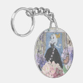 Blauer Eleganter Extravaganter Blumenstrauß Schlüsselanhänger (Vorderseite links)
