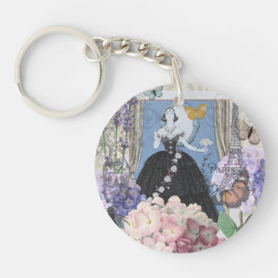 Blauer Eleganter Extravaganter Blumenstrauß Schlüsselanhänger