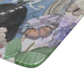 Blauer Eleganter Extravaganter Blumenstrauß Schneidebrett (Ecke)