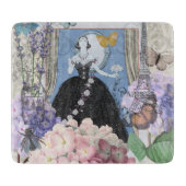 Blauer Eleganter Extravaganter Blumenstrauß Schneidebrett (Vorderseite)