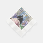Blauer Eleganter Extravaganter Blumenstrauß Serviette (Ecke)