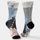 Blauer Eleganter Extravaganter Blumenstrauß Socken (Gewinkelt)