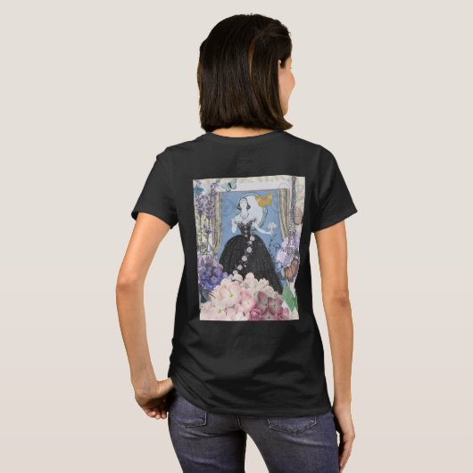 Blauer Eleganter Extravaganter Blumenstrauß T-Shirt (Schwarz voll)