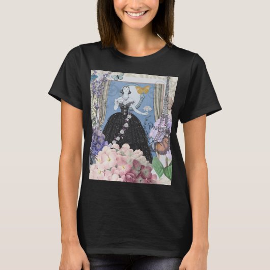 Blauer Eleganter Extravaganter Blumenstrauß T-Shirt (Vorderseite)