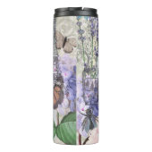 Blauer Eleganter Extravaganter Blumenstrauß Thermosbecher (Rückseite)