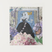 Blauer Eleganter Extravaganter Blumenstrauß Wandteppich (Vorderseite)