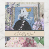 Blauer Eleganter Extravaganter Blumenstrauß Weinetikett (Einzelnes Label)