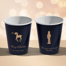 Blauer eleganter Nussknacker personalisierter Bech Pappbecher