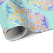 Blauer Eleganter Schneeflocken Schneesturm Muster Geschenkpapier (Rolleneckpunkt)