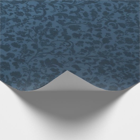 Blauer Eleganter Viktorianischer Blumengeschenk Wr Geschenkpapier (Ecke)