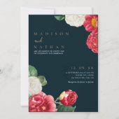 Blauer Eleganter Vintager Blumenwettbewerb Einladu Einladung (Vorderseite)