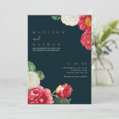 Blauer Eleganter Vintager Blumenwettbewerb Einladu Einladung (Stehend Vorderseite)