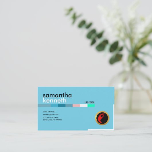 Blauer Eleganz-Trainer-Leben-Trainer Visitenkarte (Stehend Vorderseite)